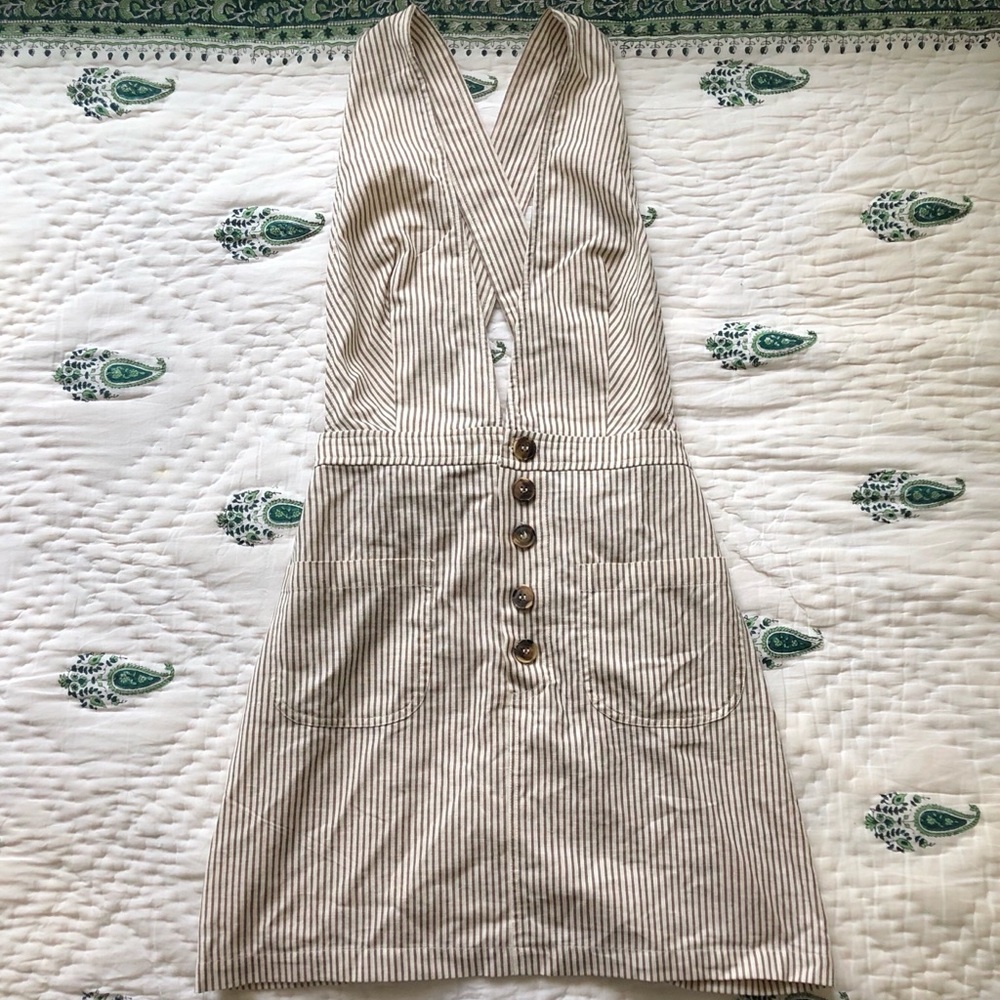 Striped Overall/Pinafore Skirt